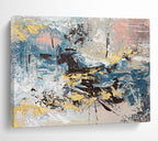 Blue and Yellow Abstract Painting for Coastal Resort Restaurants YHT373