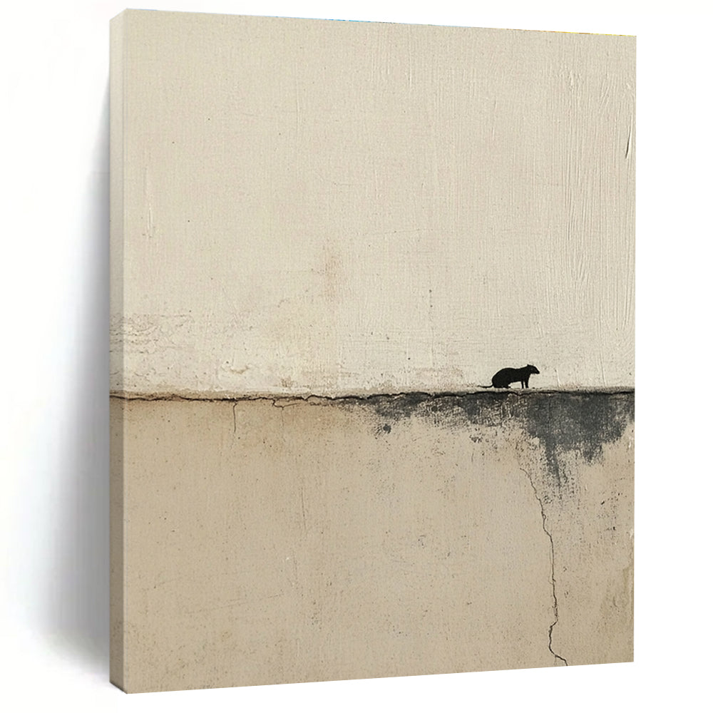 Minimalist Abstract with Small Figure Painting for Contemporary Art Galleries GAB1165