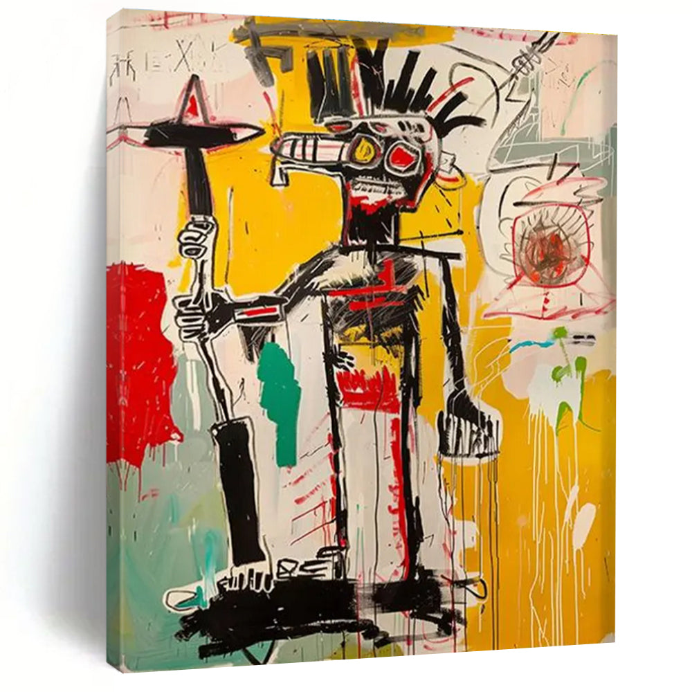 Abstract Tribal Figure Painting for Eclectic Art Galleries HENG103