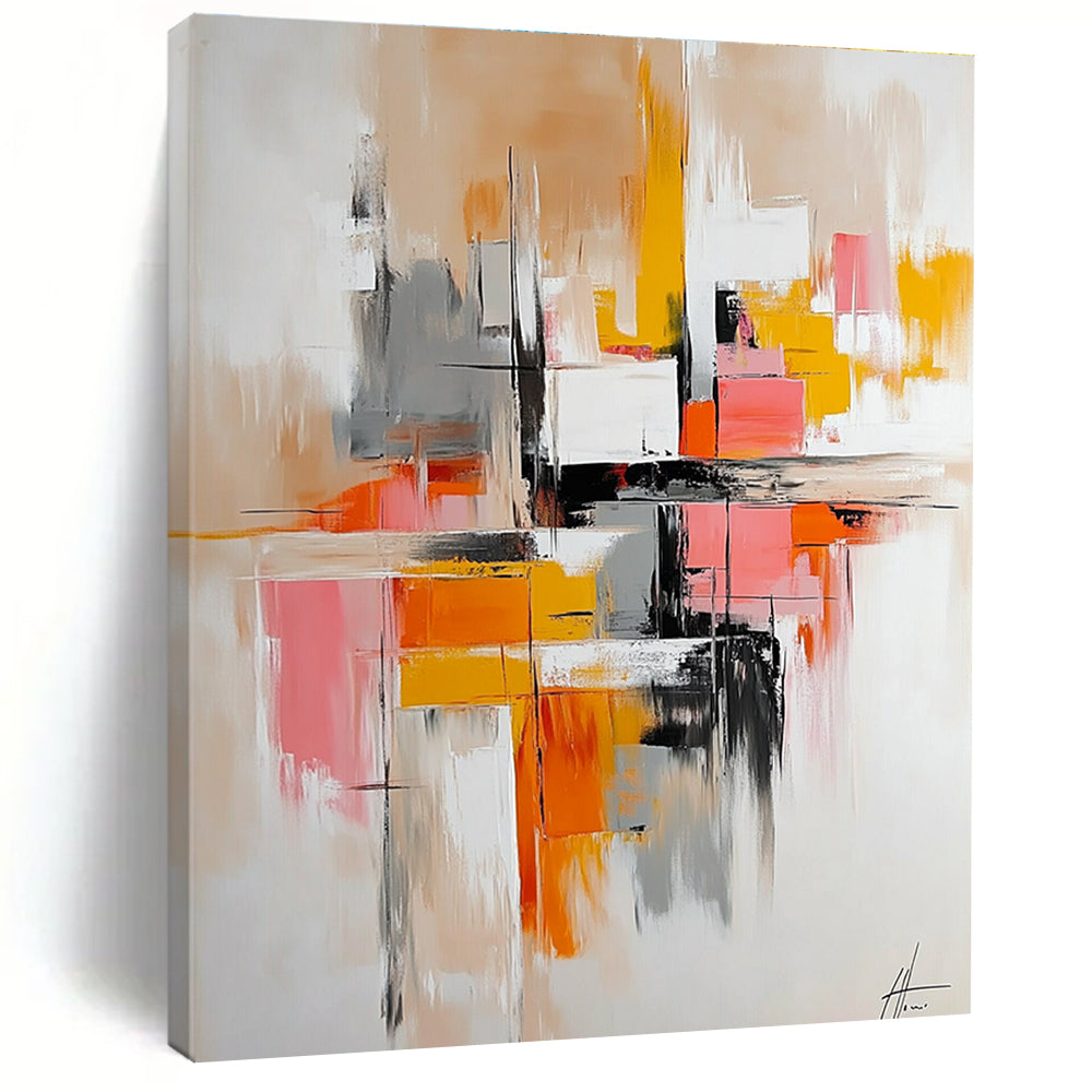 Colorful Geometric Abstract Painting with Modern Flair WINK687