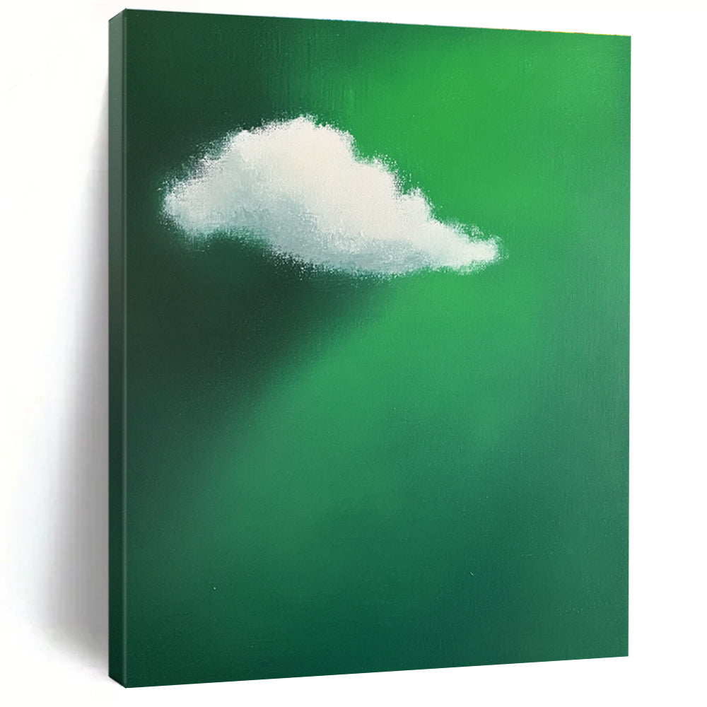 Green Sky with Cloud Painting of Whimsical Serenity GAB0141