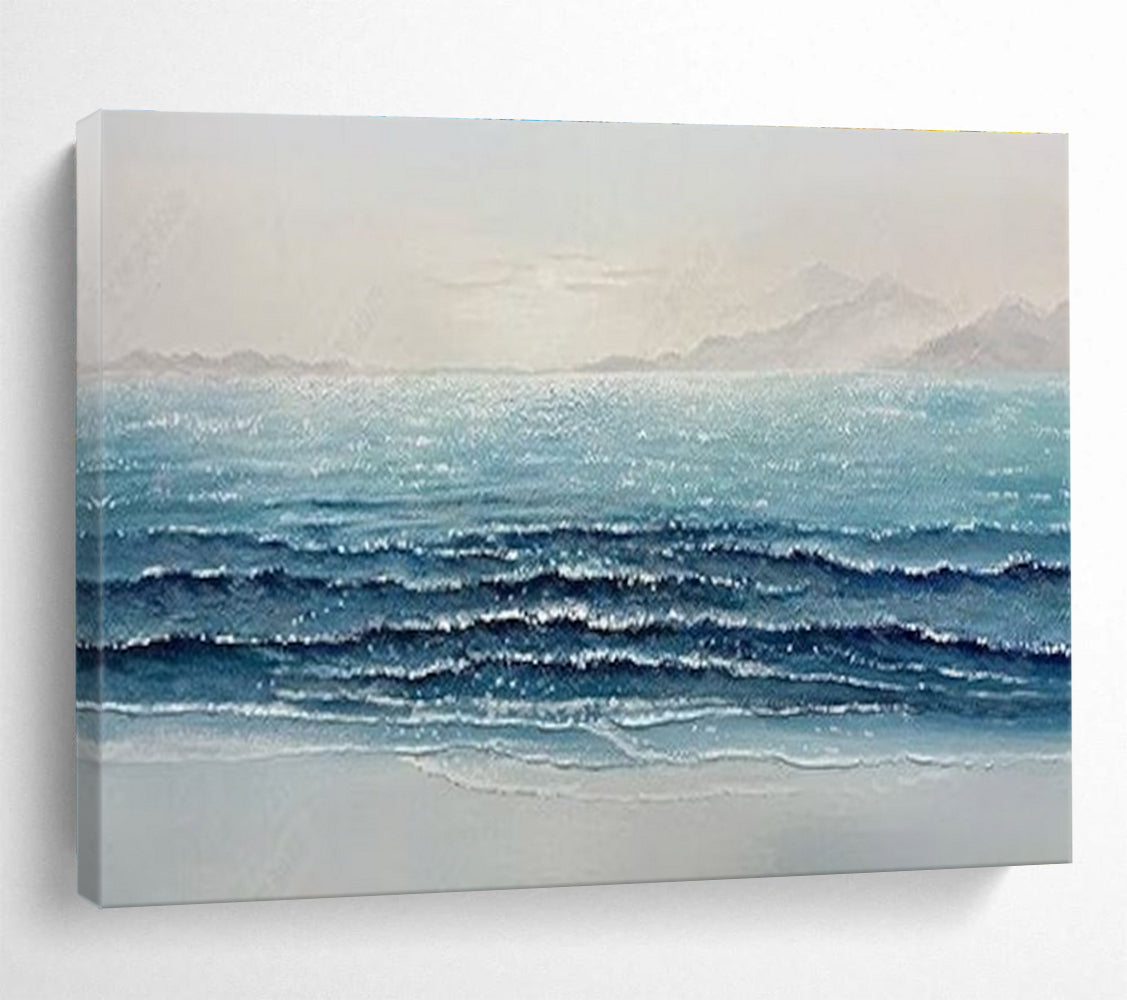Sparkling Sea Abstract Painting for Nautical - Themed Offices YHT185