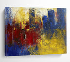 Abstract City Fragment Painting with Textured, Urban Layers ABS515