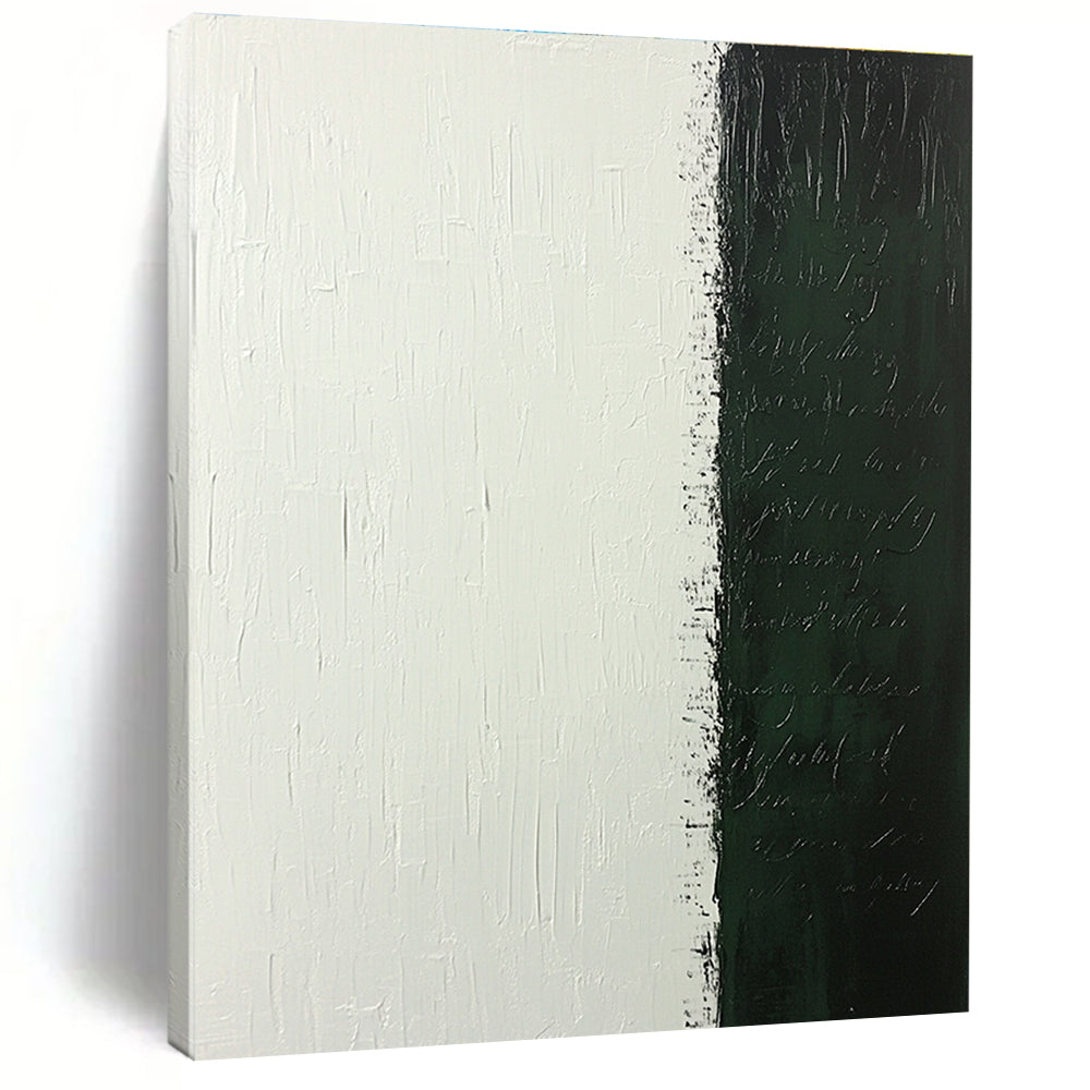Black and White Textured Abstract Painting with Bold Contrast WINK308