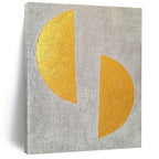 Gold and Gray Abstract Shapes Painting for Minimalist Offices GAB0818