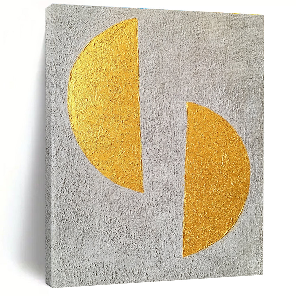 Gold and Gray Abstract Shapes Painting for Minimalist Offices GAB0818