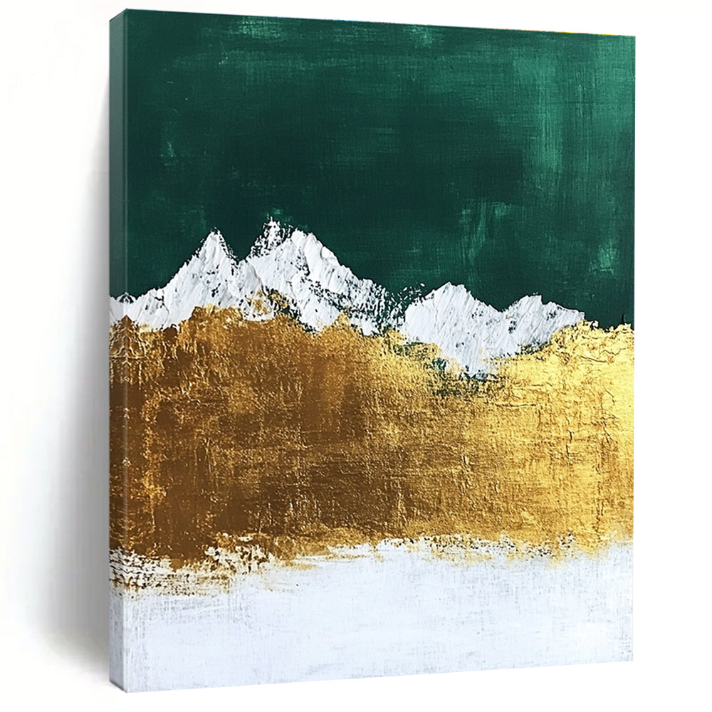 Golden Mountain Peaks - Majestic Landscape Abstract Art GAB0507