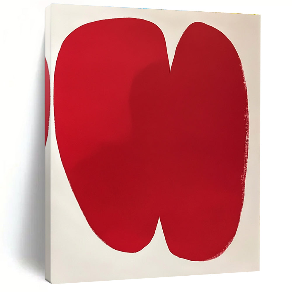 Bold Red Organic Shape Abstract Painting with Striking Simplicity WINK262