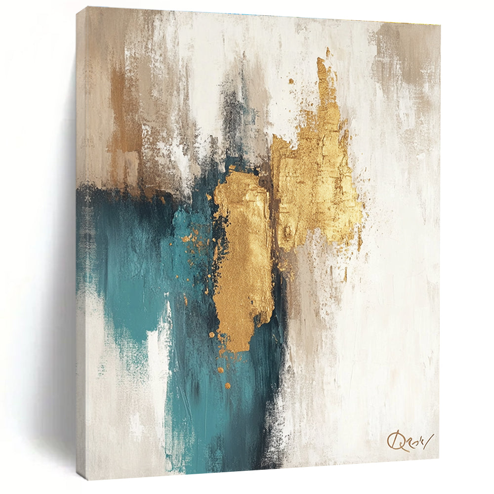 Neutral and Gold Abstract Painting for Minimalist - Luxury Homes GAB0896