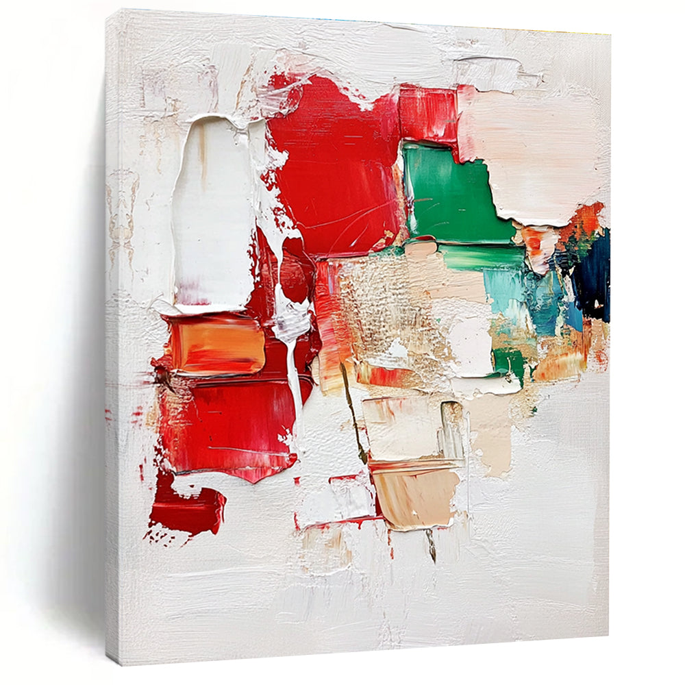 Textured Color Block Abstract Painting with Bold Simplicity WINK589