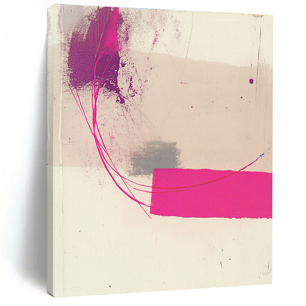Pink and Purple Strokes Expressive Abstract Painting GAB0340