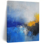Blue - Yellow Abstract Landscape Painting with Dreamy Serenity WINK382