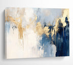 Blue - Gold Drip Abstract Expressionist Painting ABS182