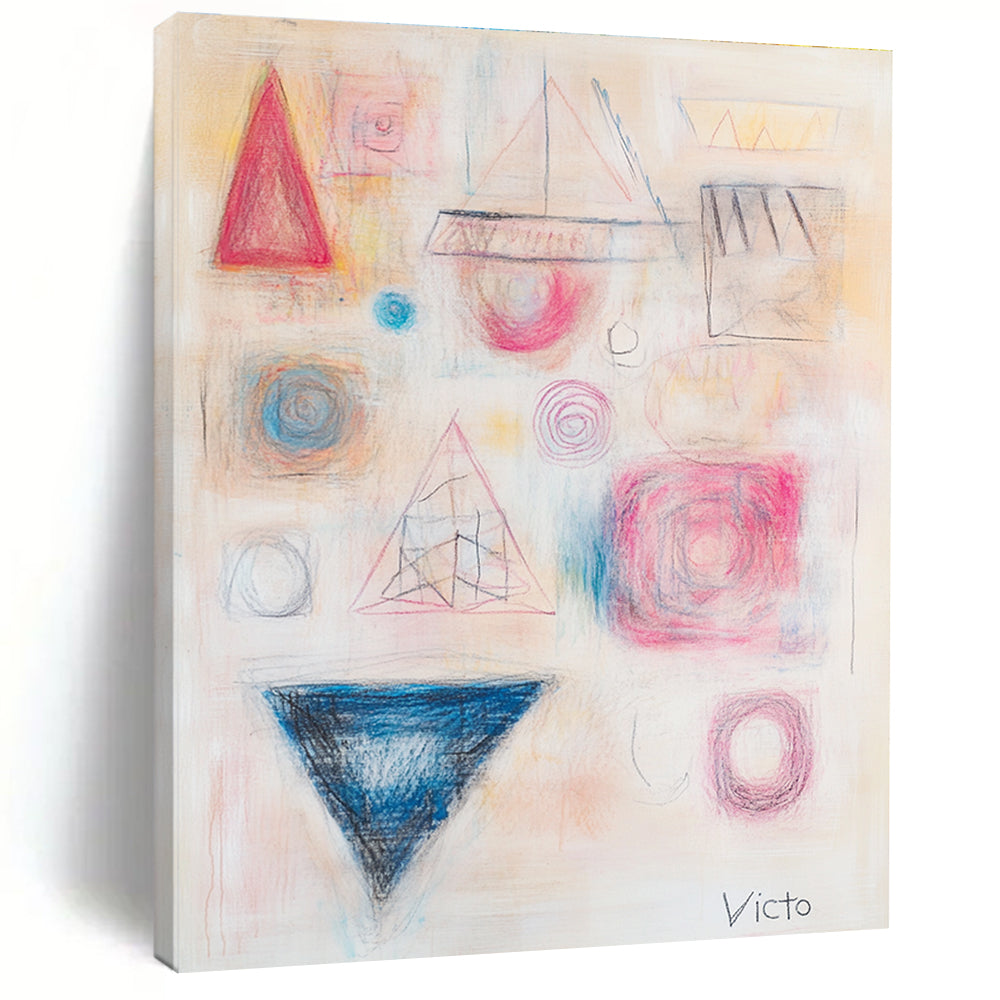 Geometric Pastel Abstract Minimalist Abstract Painting GAB0364
