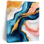 Blue Gold Pink Abstract Painting with Fluid Grace WINK464