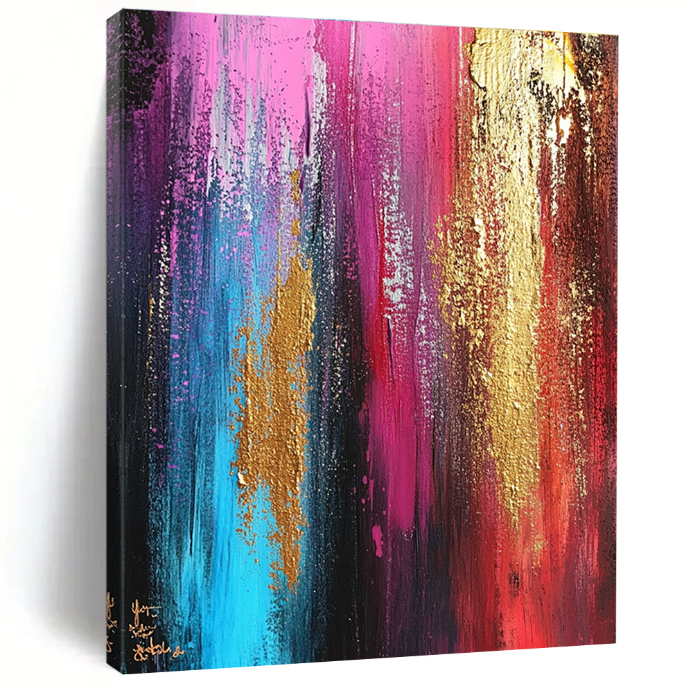Pink and Gold Abstract Painting for Luxury - Styled Beauty Salons GAB0944