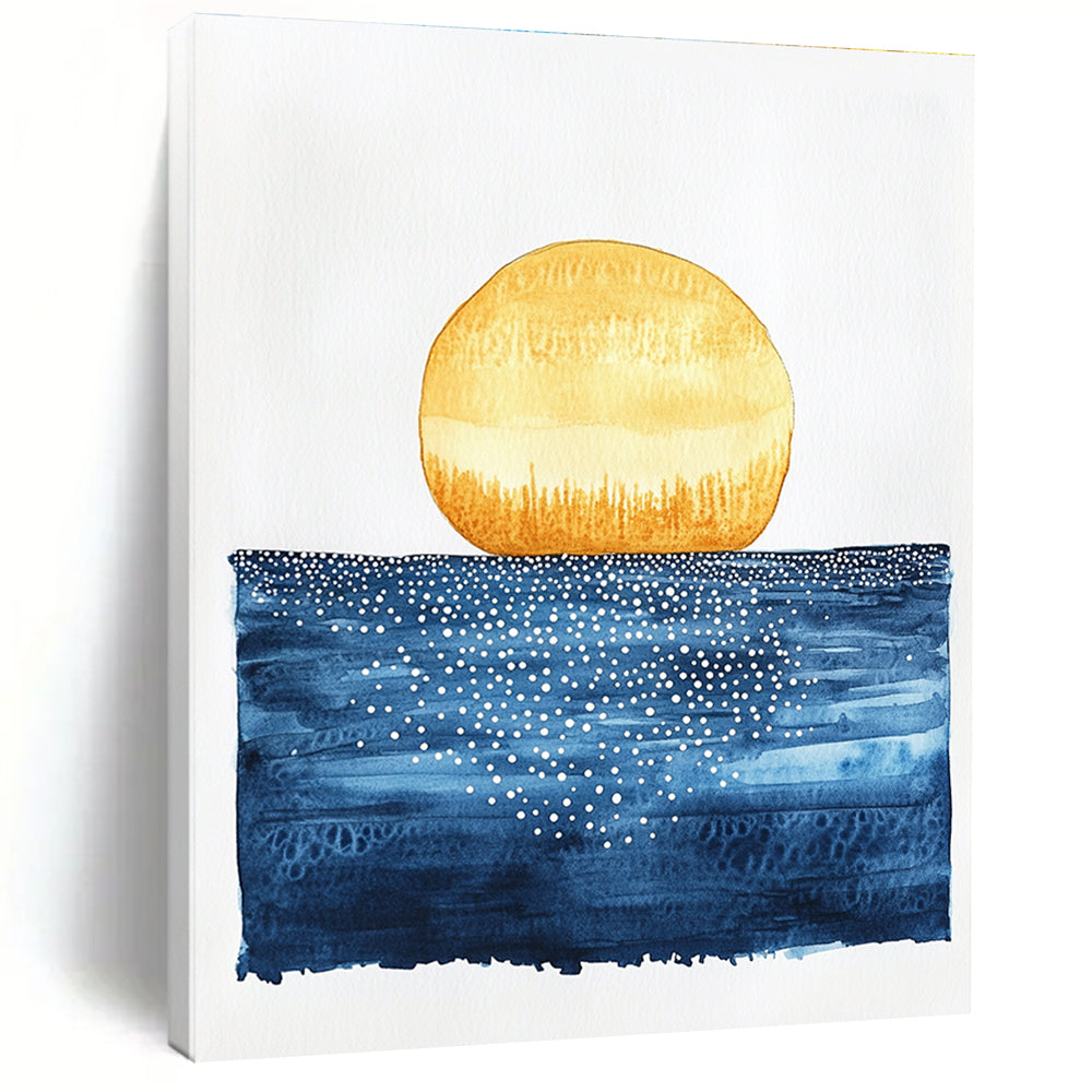 Sun and Sparkling Sea Abstract Painting for Nautical - Inspired Living Rooms GAB0991