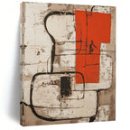Abstract with Red and Black Painting for Industrial - Style Cafes GAB1262