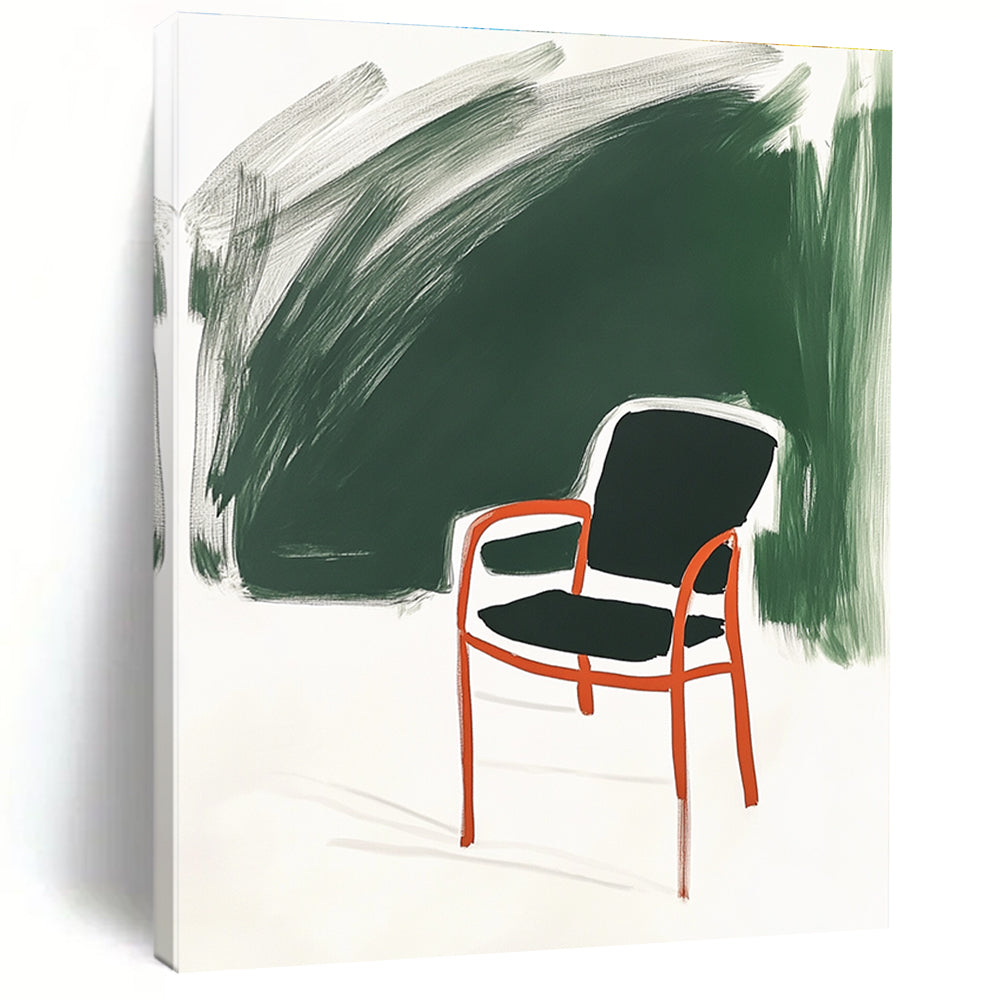Chair with Bold Colors Abstract Painting for Vibrant Workspace Break Areas GAB1379