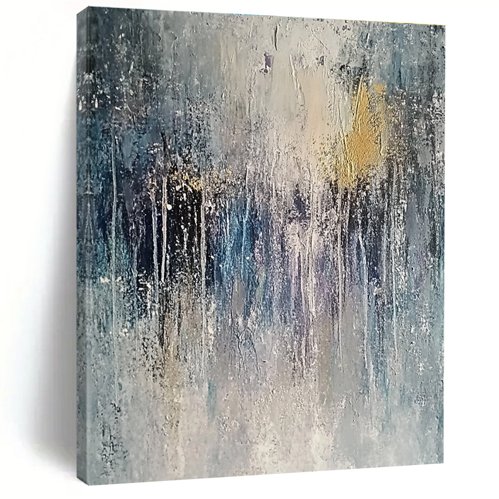 Textured Gray and Gold Abstract Painting for Sophisticated Offices GAB1084