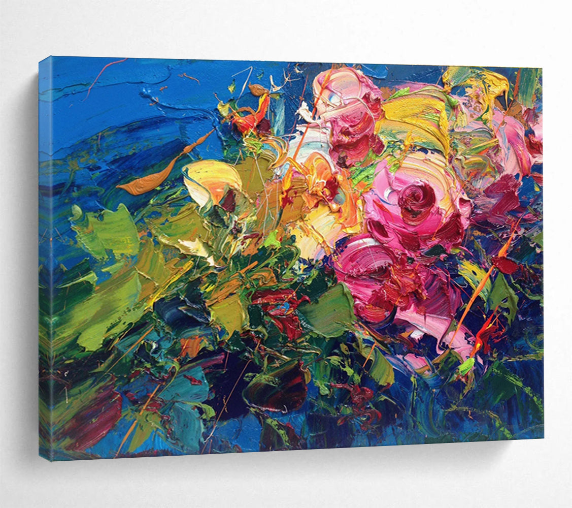 Colorful Floral Abstract Painting for Luxury Hotel Suites YHT470