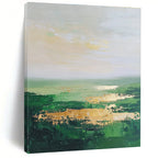 Green Horizon Abstract Painting for Nature - Lover’s Cafes GAB1304