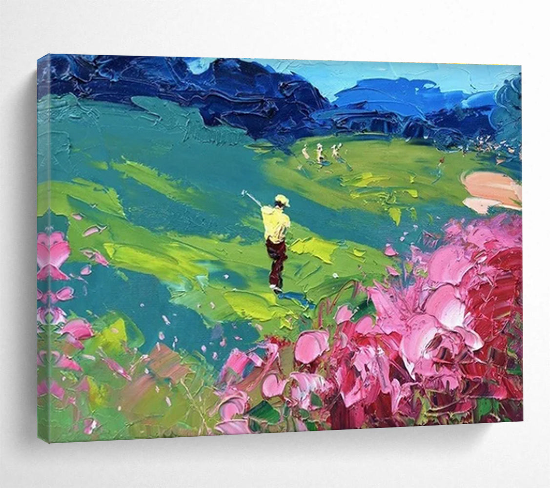 Golfer Abstract Painting for Golf Club House Lounges YHT446