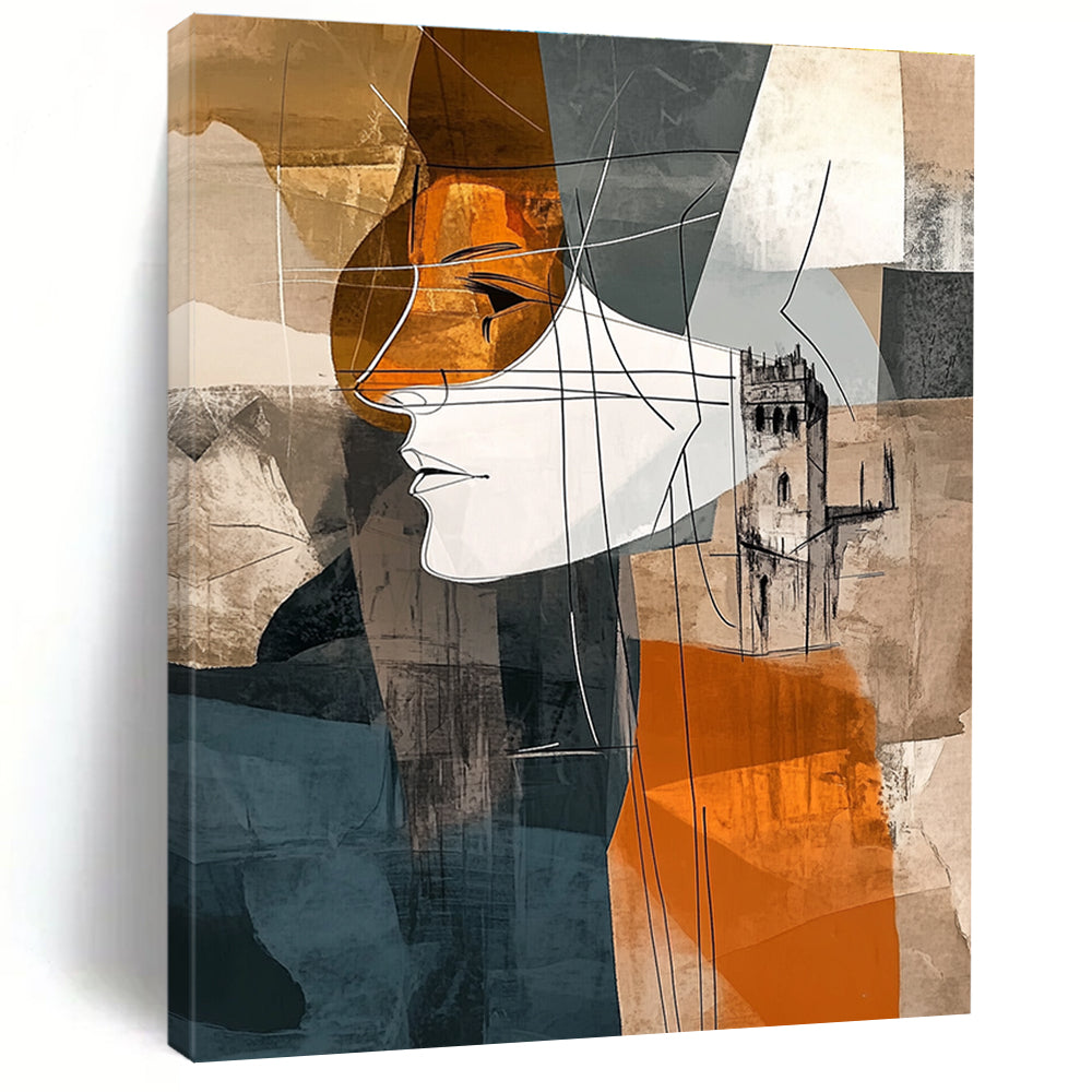 Abstract Portrait Collage Painting for Art - Centric Hallways GAB1026