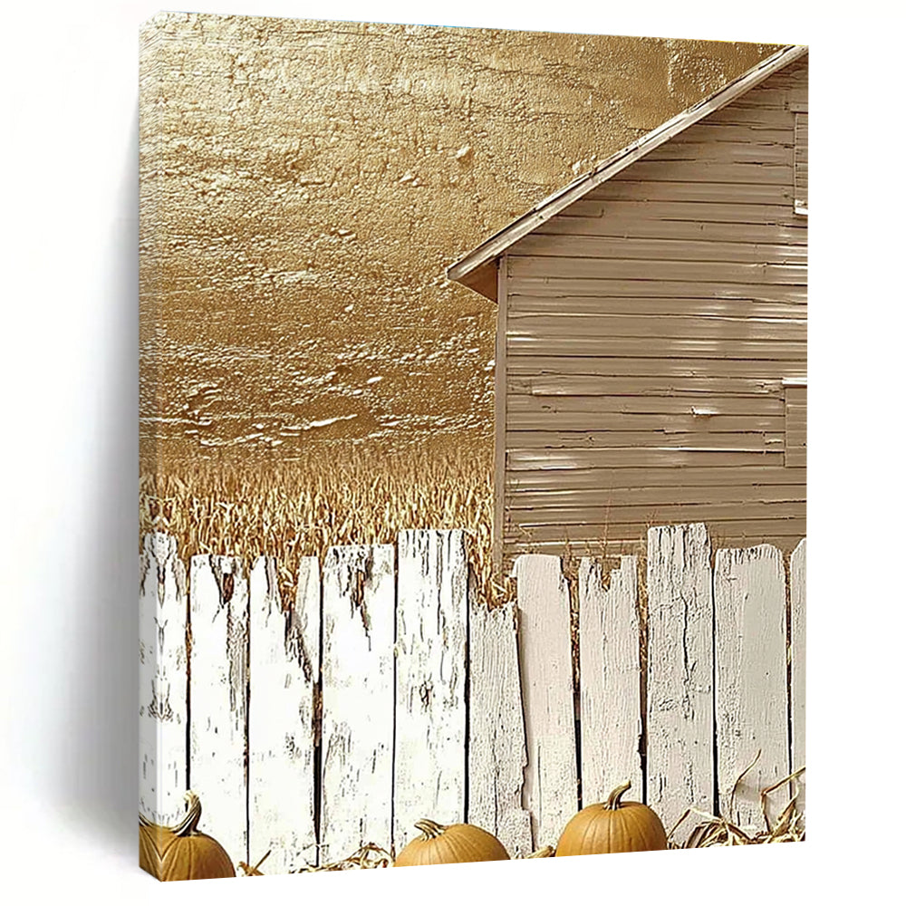 Golden Barn Abstract Painting for Autumn - Themed Restaurants GAB1308