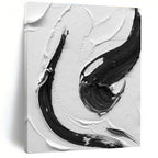 Black - White Vertical Stroke Art Abstract Painting for Contemporary Entrances HENG377