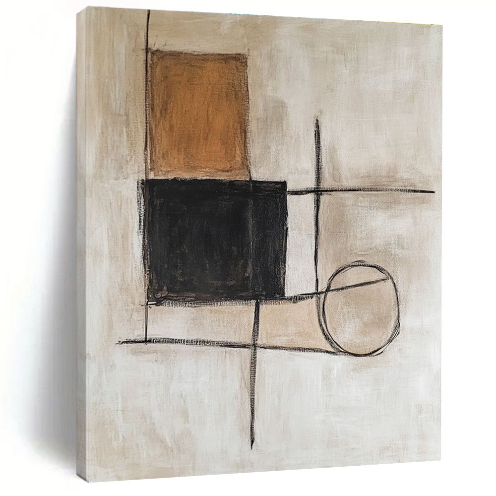 Minimalist Geometric Shapes Abstract Painting with Quiet Structure WINK183