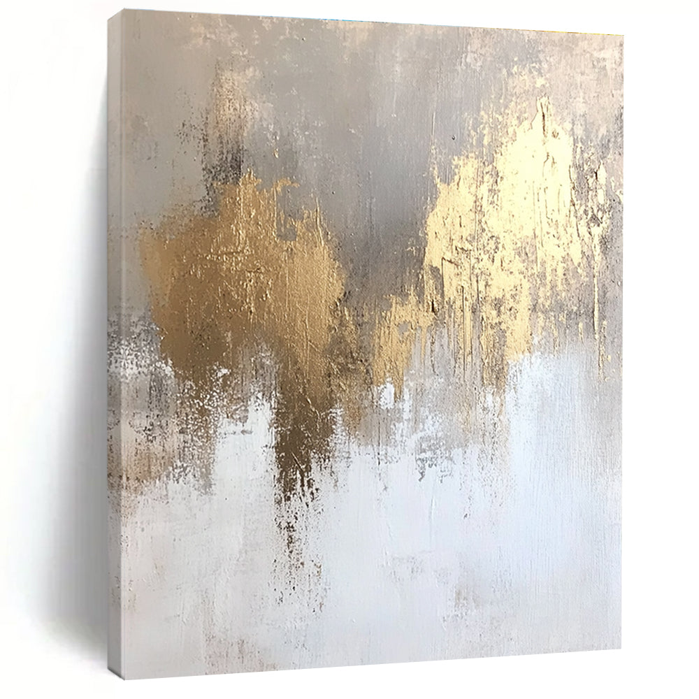 Gold Patch Abstract Painting for Minimalist - Inspired Dining Rooms GAB0996