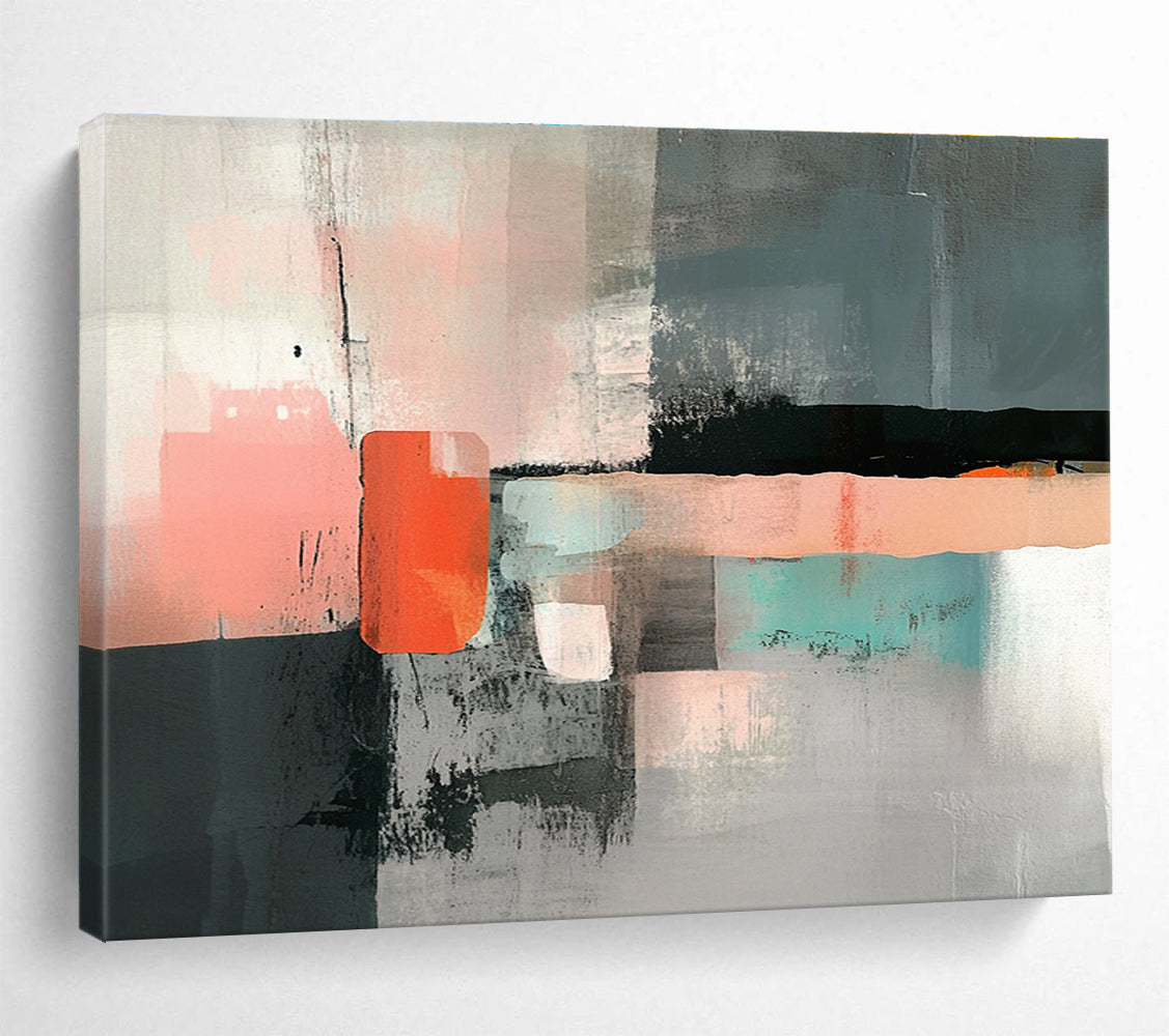 Minimalist Geometric Abstract Painting with Subtle Textured Layers ABS532