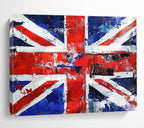 Textured Union Jack with Distressed Look Abstract Painting ABS359