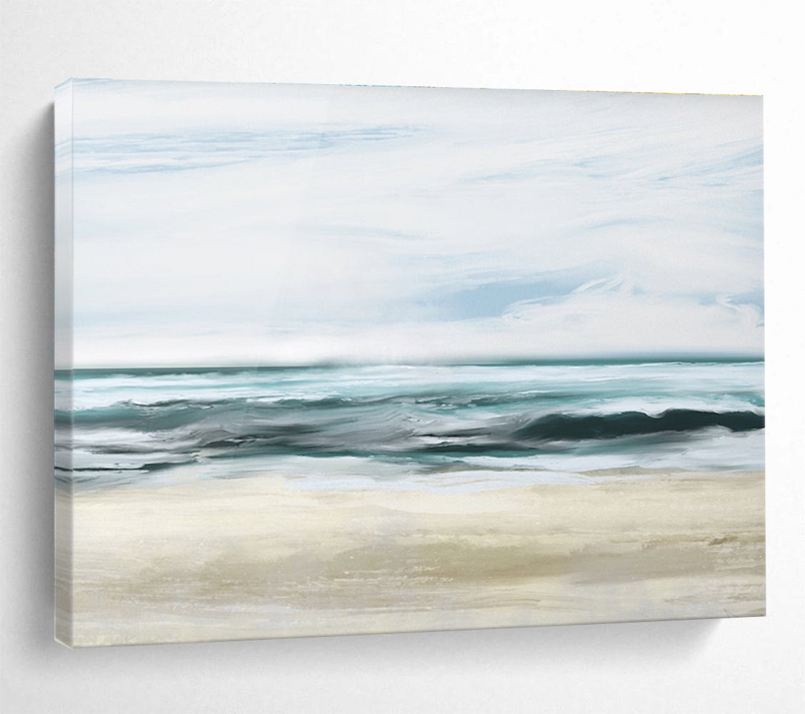 Calm Sea Abstract Painting for Coastal Bedrooms YHT128
