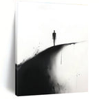 Silhouette on a Hill Abstract Painting for Thoughtful Study Spaces GAB1373
