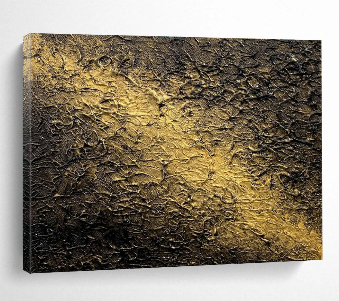 Golden Textured Abstract Painting for Luxury Hotel Lobbies YHT370