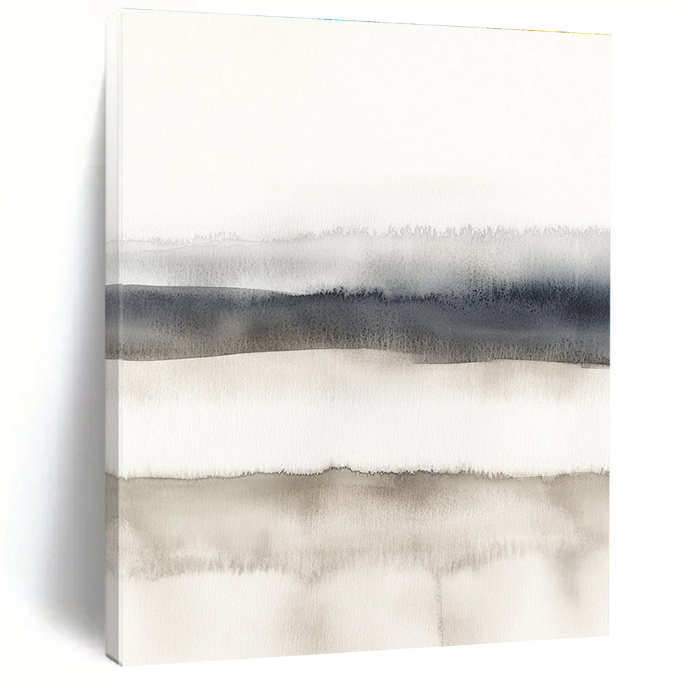 Gray - Toned Watercolor Layers Abstract Painting for Minimalist Living Rooms GAB0980
