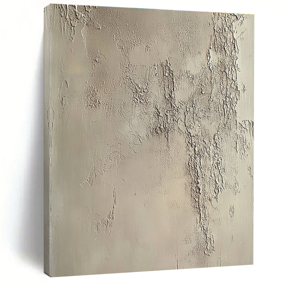 Textured Beige Plaster Abstract Painting with Raw Authenticity WINK271