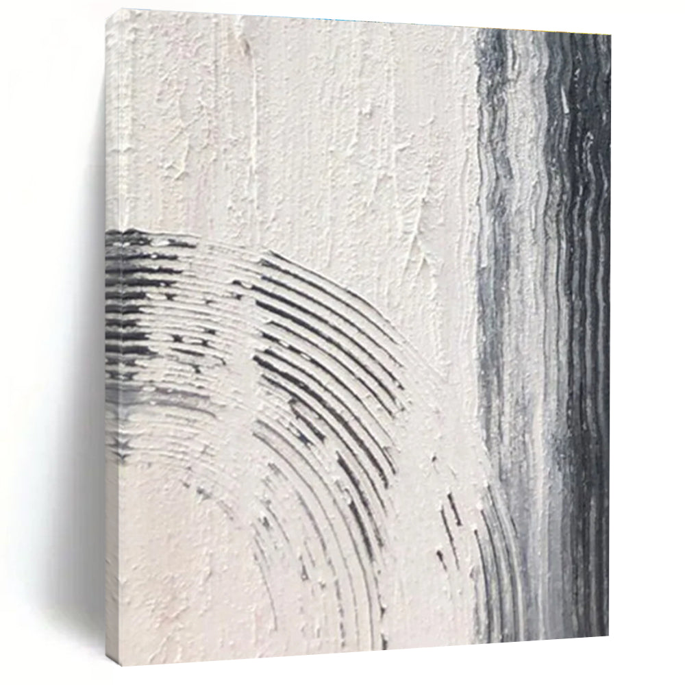Gray - White Textured Abstract Detail Painting for Art - Centric Nooks HENG399