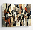 Cubist Musical Ensemble Abstract Painting with Intricate Layered Shapes ABS553