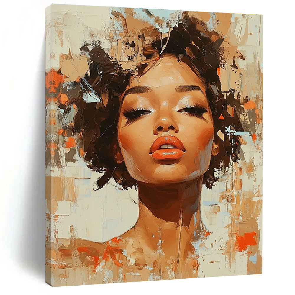 Portrait with Textured Background Abstract Painting for Creative Studio Lounges GAB1281
