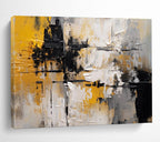 Yellow - Black Abstract Painting for Bold Interiors YHT084
