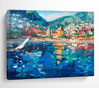 Sailboat Coastal Abstract Painting for Nautical - Themed Bars YHT443