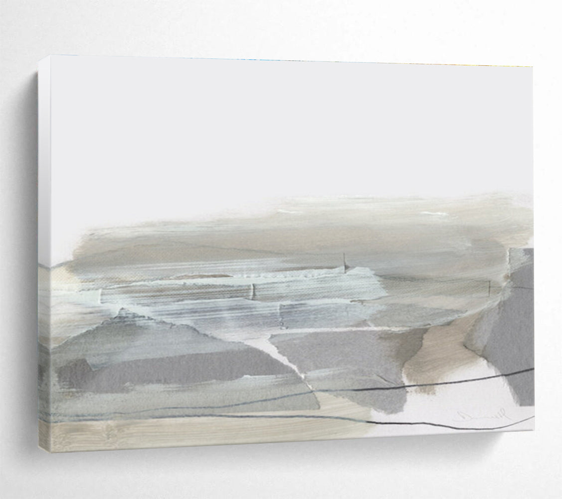 Grey - Toned Landscape Abstract Painting for Minimalist Interiors YHT130