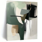 Minimalist Green and Gray Abstract Painting with Clean Lines WINK812