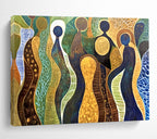Abstract Human - Shaped Forms Painting with Cultural Symbolism ABS578