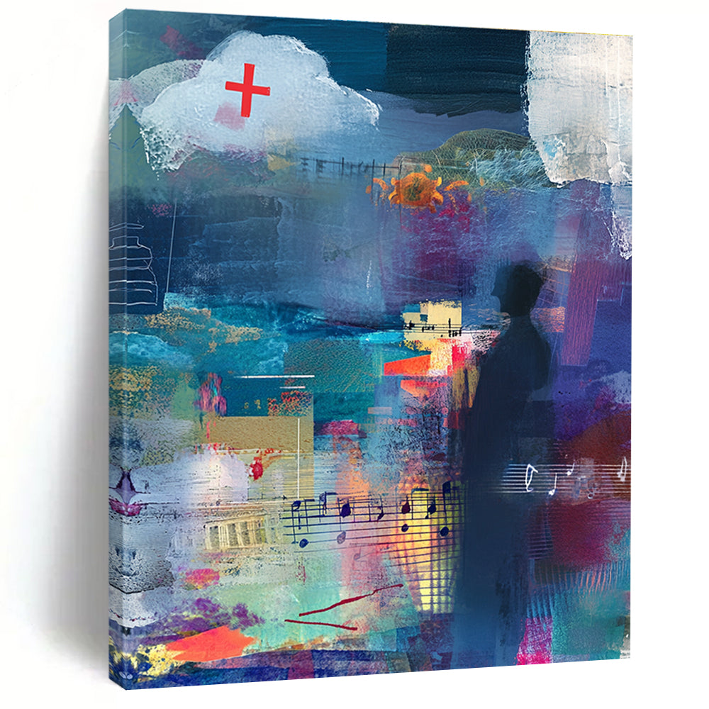 Collage - Style Abstract Painting for Art - Centric Cafes GAB1054