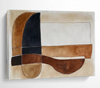 Minimalist Geometric Harmony Abstract Painting with Subtle Earthy Tones ABS552