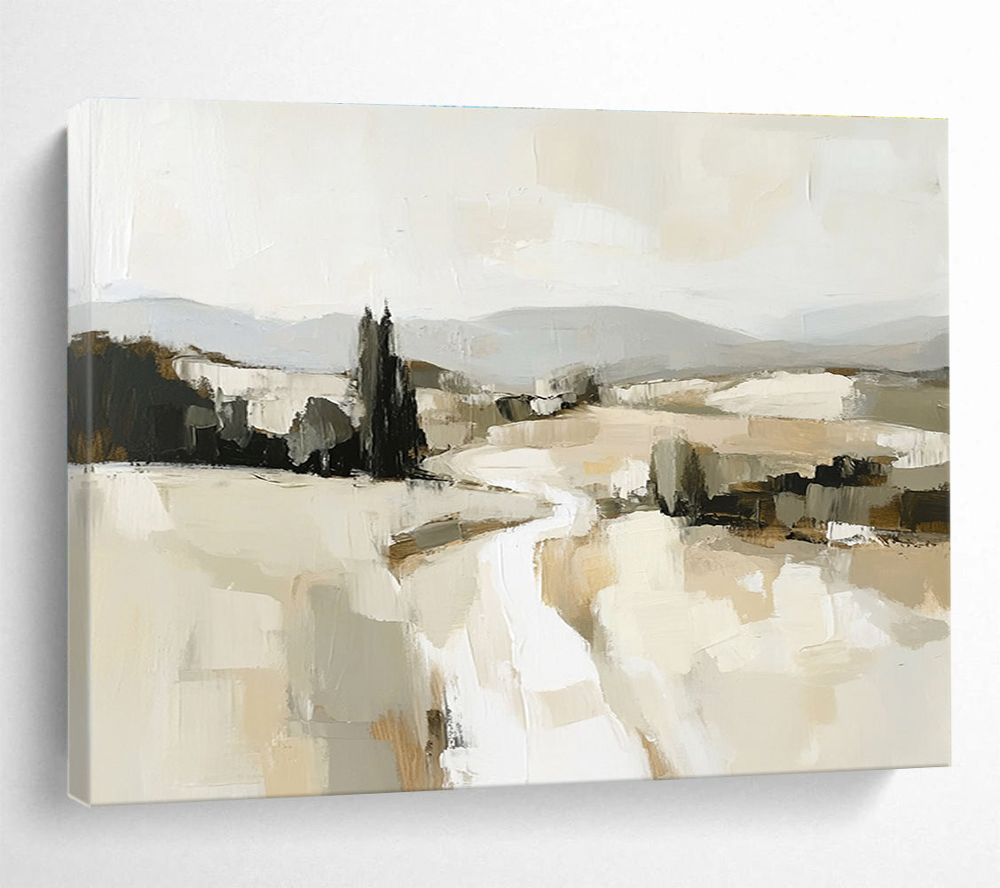 Neutral Landscape Abstract Painting with Subtle Tones ABS286